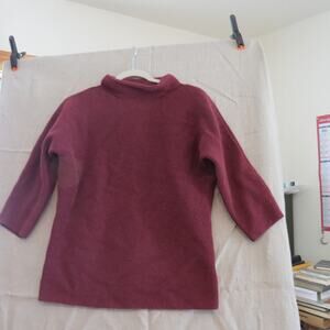 Lands' End Maroon Ribbed Mockneck Sweater | Size S